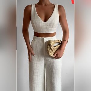 Showpo. Adelaide Two Piece Set in White 8 NWOT